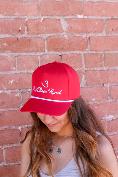 Red & White Athletic Roper Hat