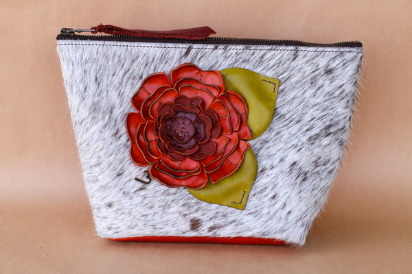 Cowhide Makeup Bag