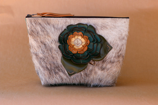 Cowhide Makeup Bag