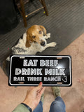 Eat Beef Drink Milk Embossed License Plate